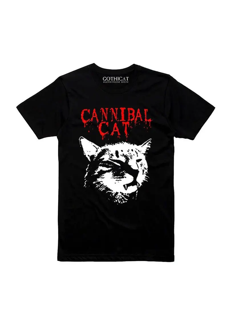 Gothicat Men's Cannibal Cat T-Shirt Black