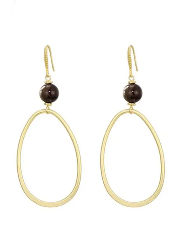 Gouden statement oorbellen dames - Bruin