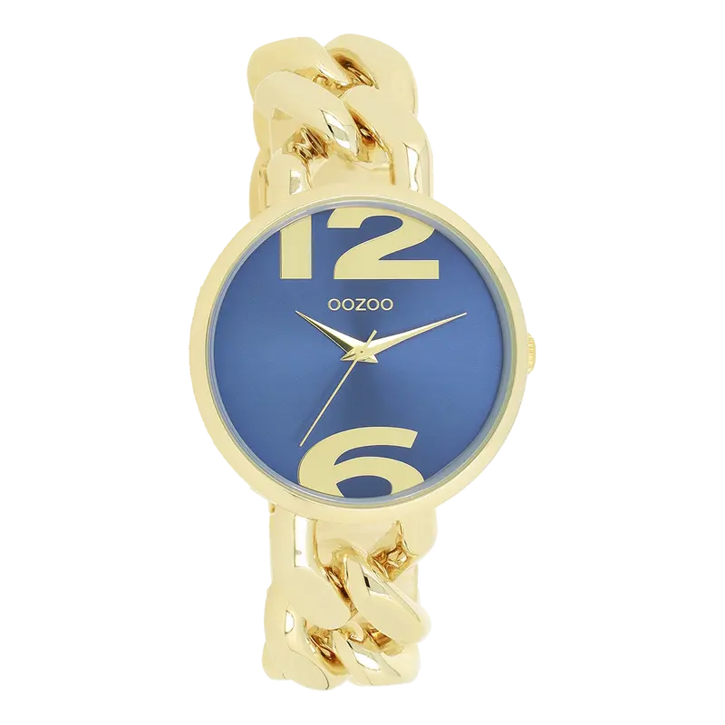 Goudkleurige OOZOO horloge met grove schakelarmband - C11351
