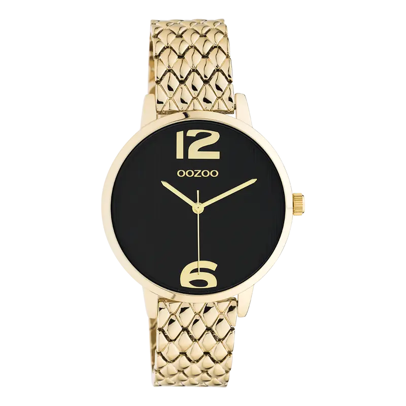 Goudkleurige OOZOO horloge met roestvrijstalen armband - C11023 (38mm)