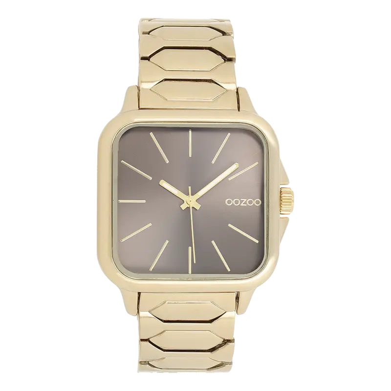 Goudkleurige OOZOO horloge met roestvrijstalen armband - C11606 (44mm)
