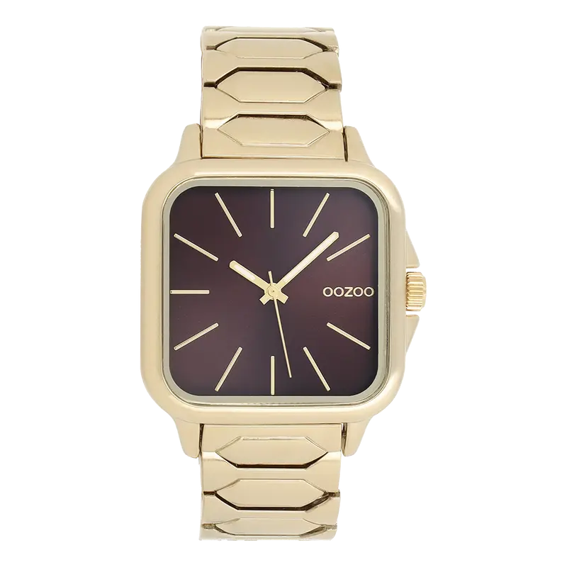 Goudkleurige OOZOO horloge met roestvrijstalen armband - C11607 (44mm)