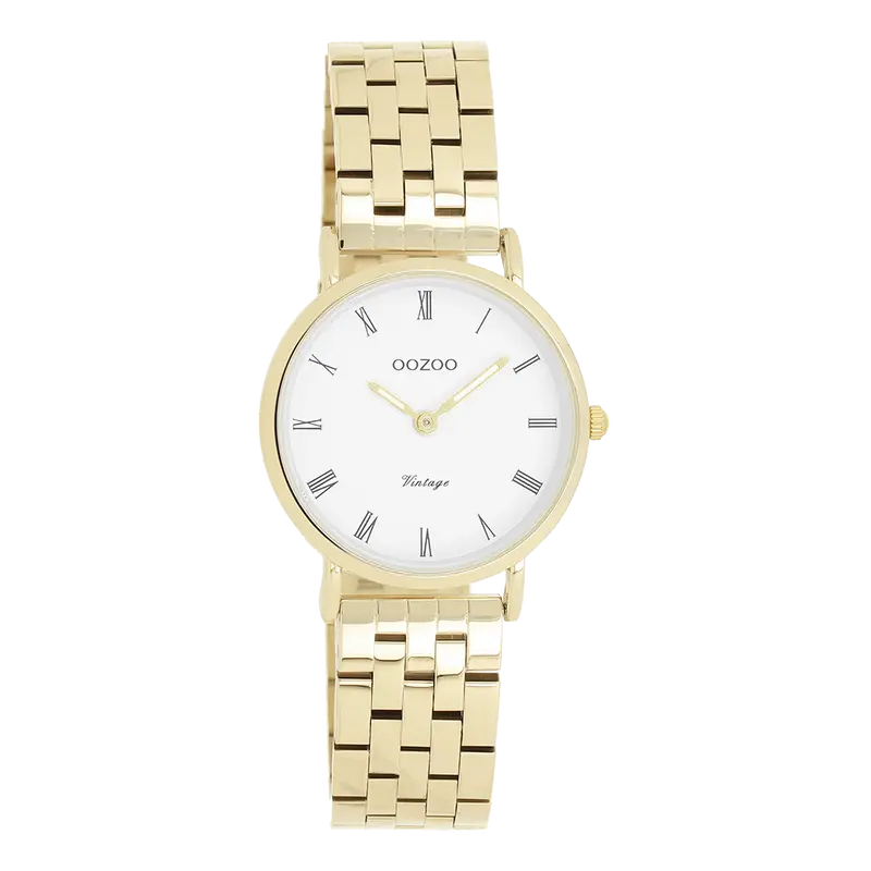 Goudkleurige OOZOO horloge met roestvrijstalen armband - C20376 (28mm)