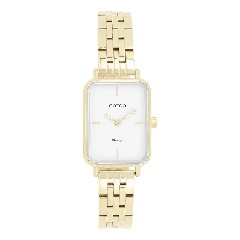 Goudkleurige OOZOO horloge met roestvrijstalen armband - C20418 (24x28mm)