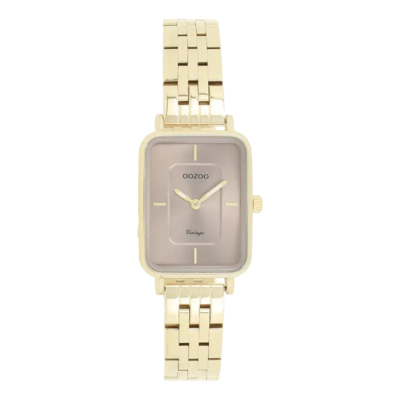 Goudkleurige OOZOO horloge met roestvrijstalen armband - C20419 (24x28mm)