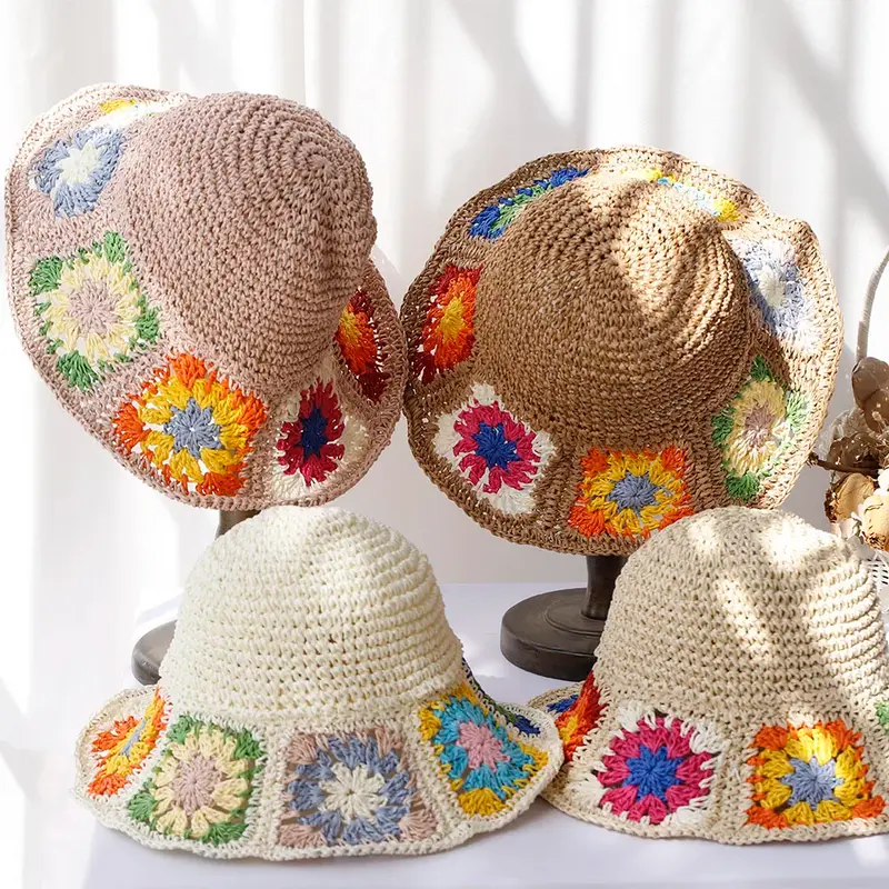 Granny Square Crochet Beach Hat (4 Colours)