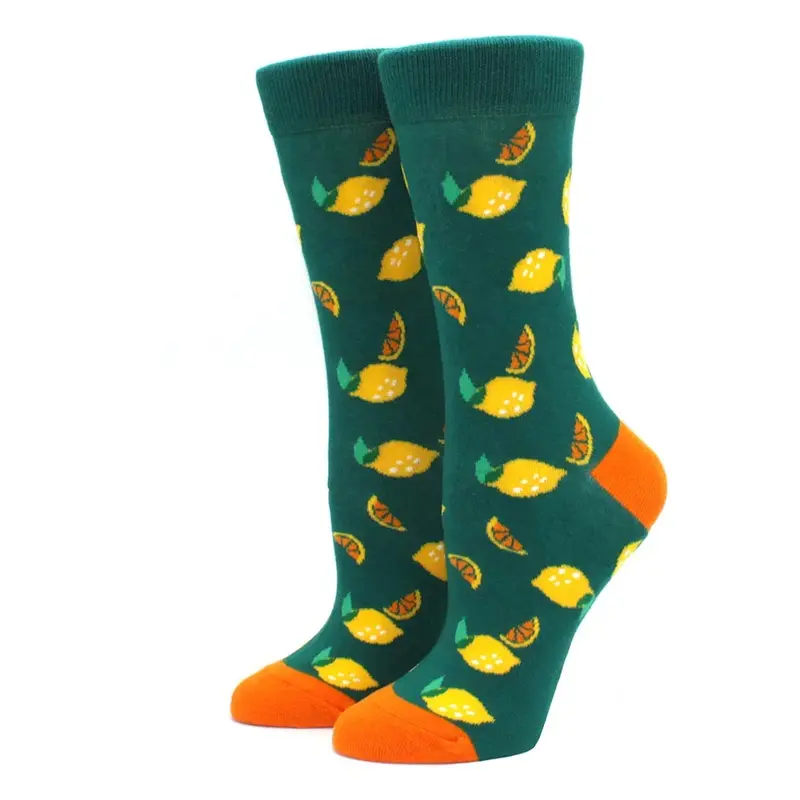 Green Lemon Crew Socks