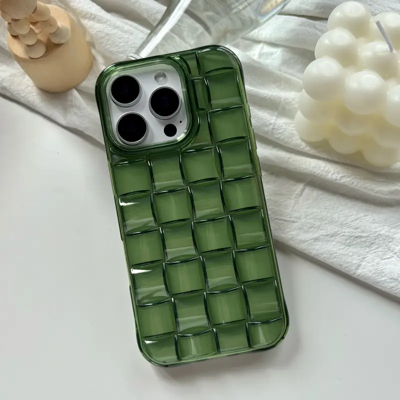 Green Woven Plaid iPhone Case