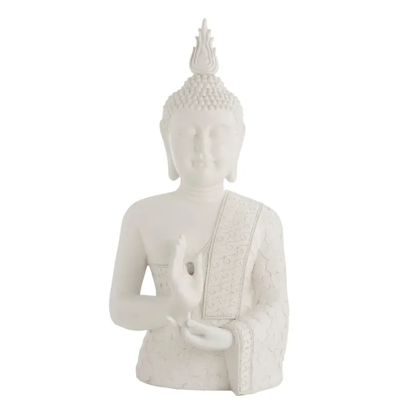Groot Buddha Beeld Zen Wit 124cm J-Line