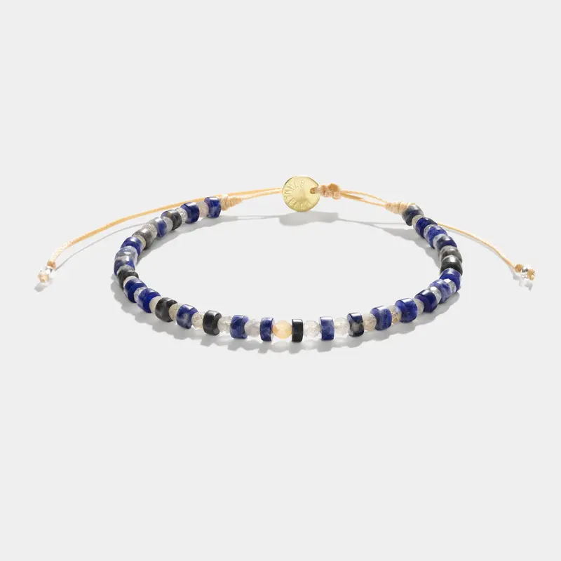 Guanabana Handmade Bracelet - Blue Crystal Black
