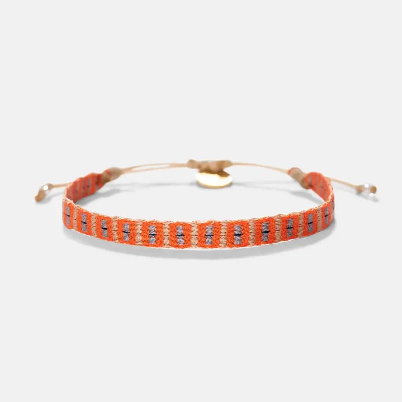 Guanabana Handmade Woven Bracelet Square Orange