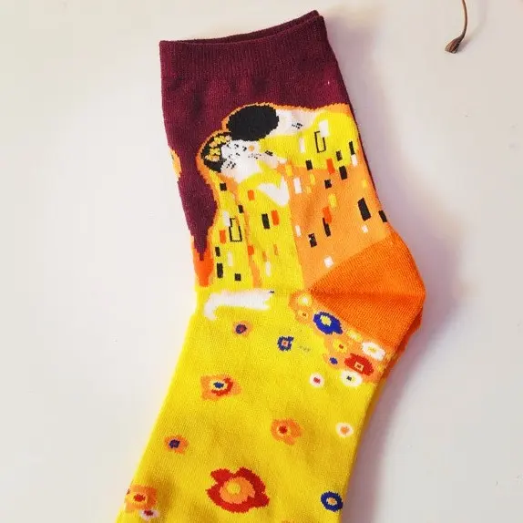 Gustav Klimt's "The Kiss" Art Crew Socks (2 designs)