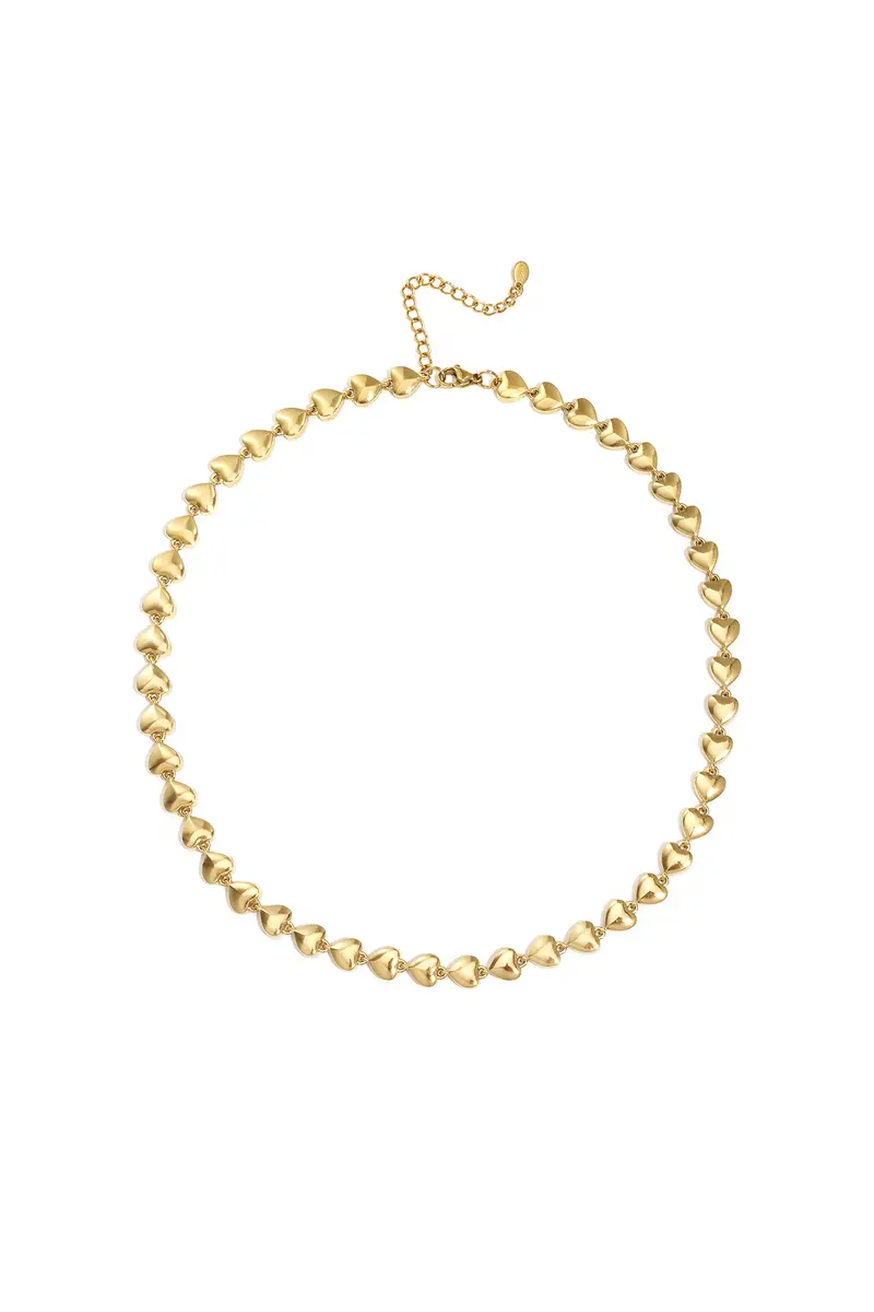 Halsketting met hartjes | Goud