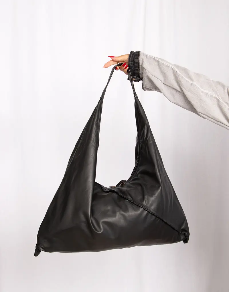 Handcrafted soft sheep leather slouch shoulder bag