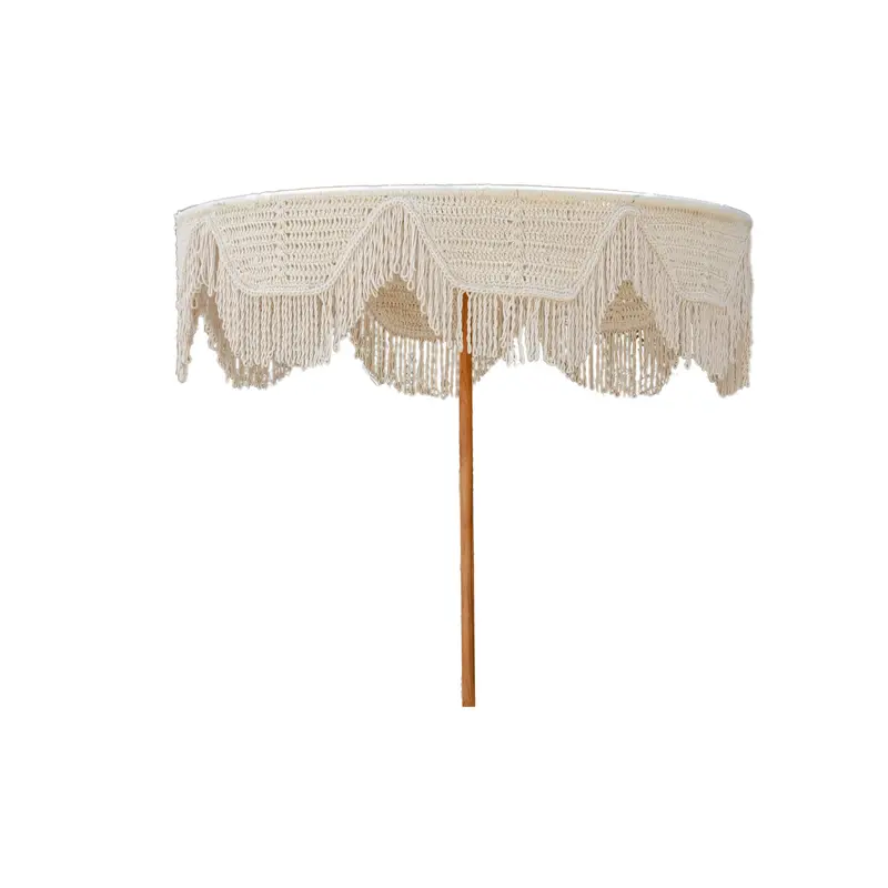 Handgeknoopte Parasol - Polynesië- Crème 250cm