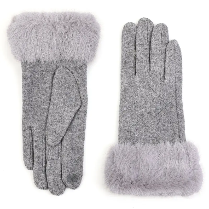 Handschoenen set-van-2 Faux Fur grijs one-size