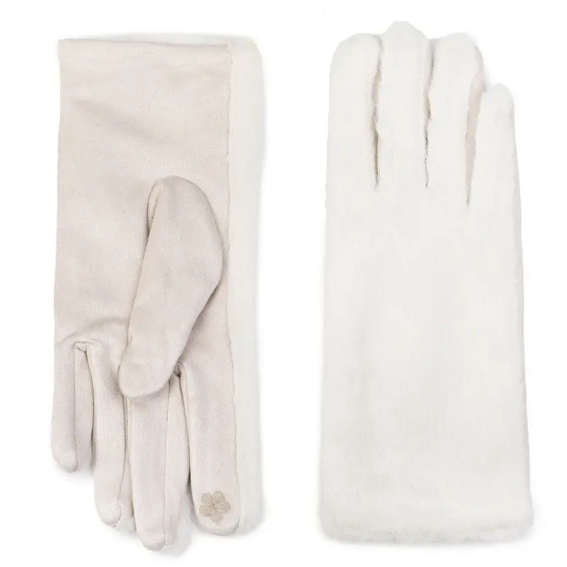 Handschoenen set-van-2 Faux Fur Winter wit one-size