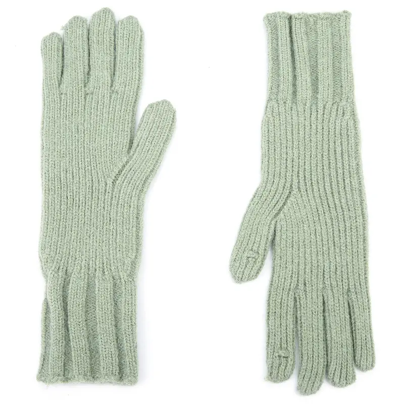 Handschoenen set-van-2 Gebreid groen one-size
