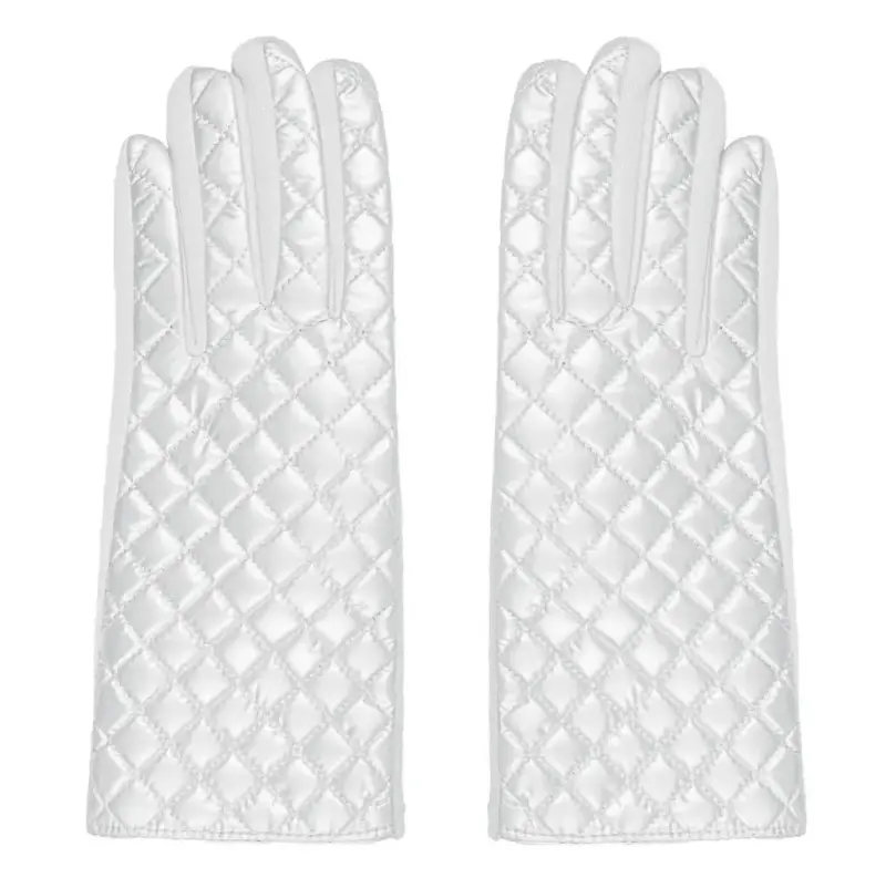 Handschoenen set-van-2 Gestikt Patroon wit one-size