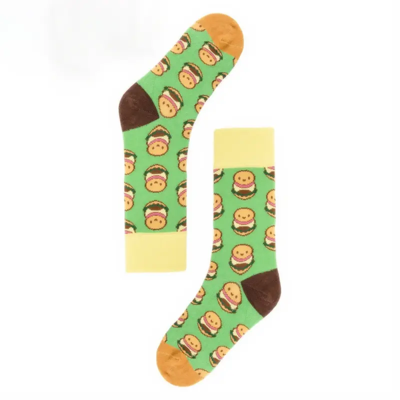 Happy Hamburger Crew Socks