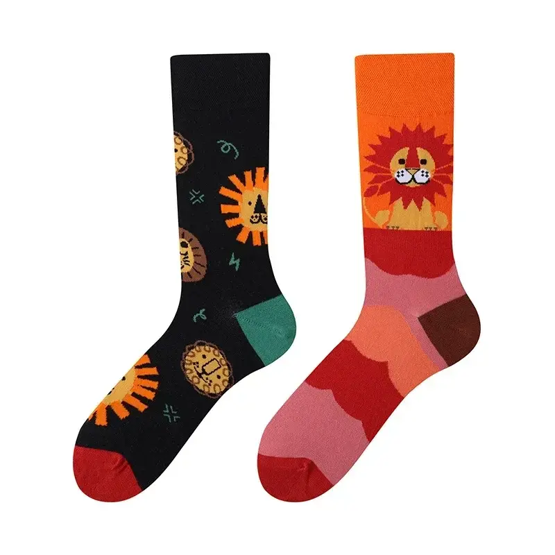Happy Lions Mismatched Crew Socks