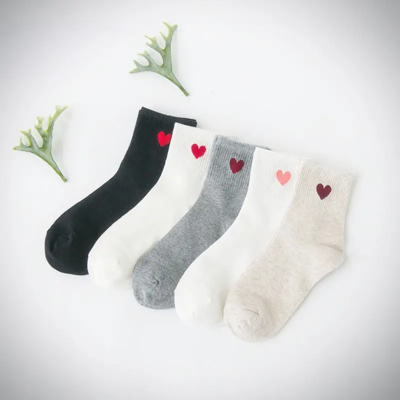 Heart Crew Socks (5 Colours)