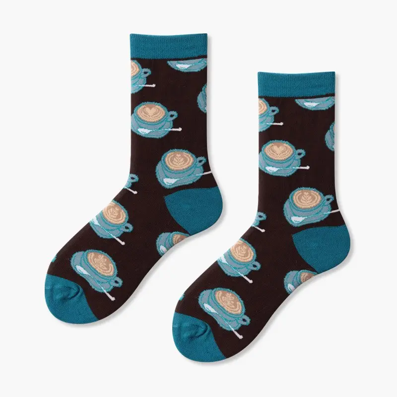 Heart Latte Crew Socks