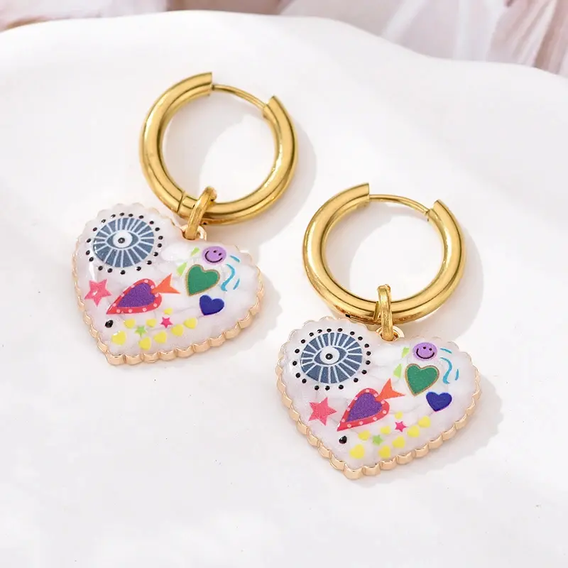 Heart Shaped Doodle Earrings