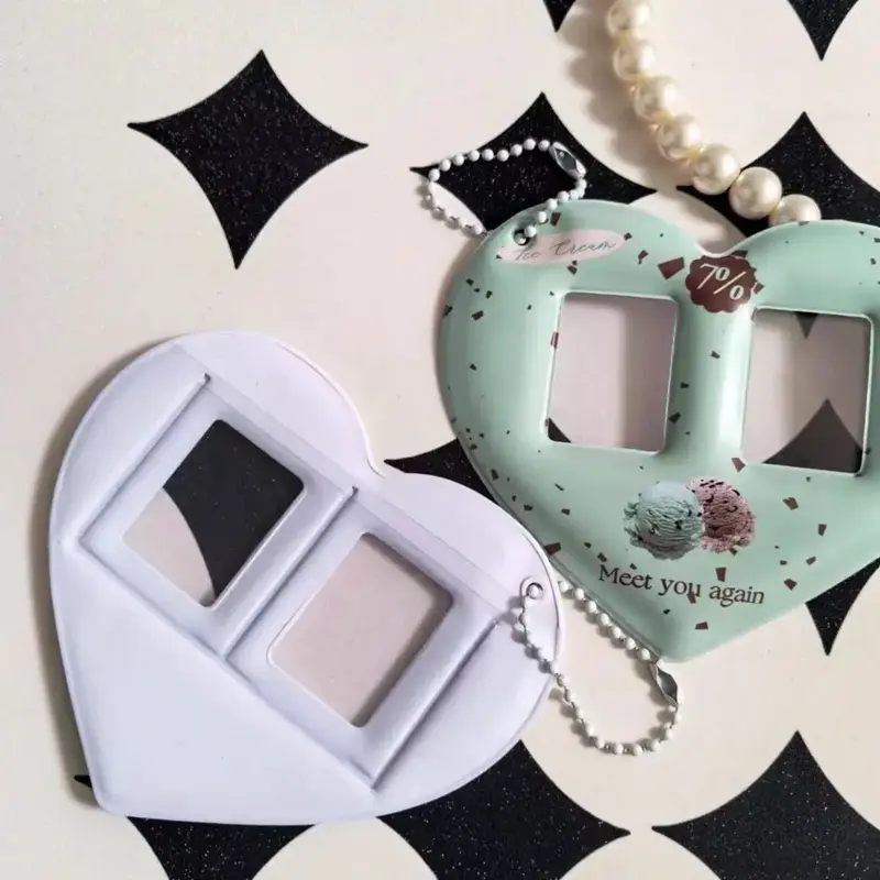 Heart Shaped Photo Frame Keychain