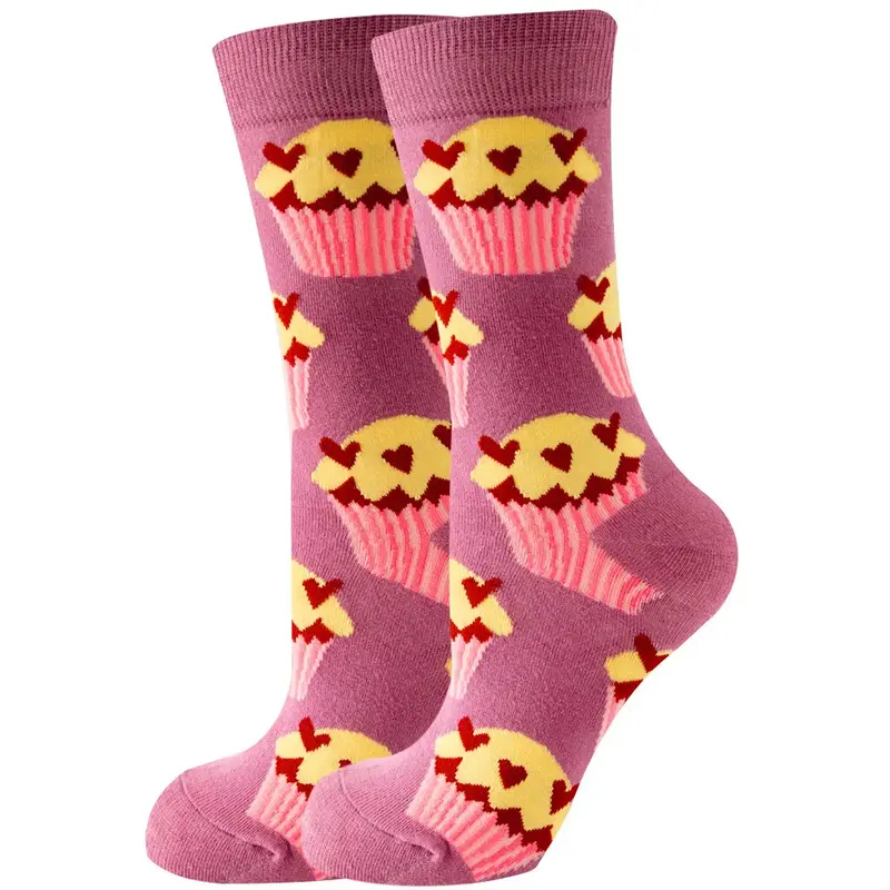 Heart Sprinkle Cupcakes Crew Socks