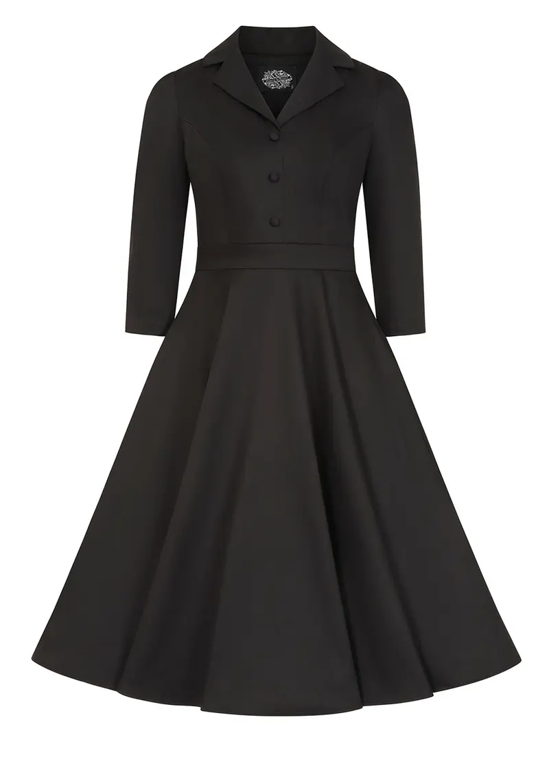 Hearts & Roses Alyssa 50s Swing Dress Black