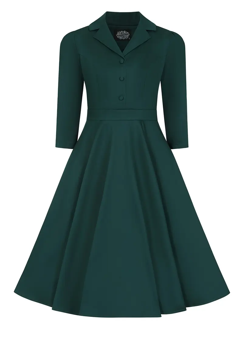 Hearts & Roses Alyssa 50s Swing Dress Green