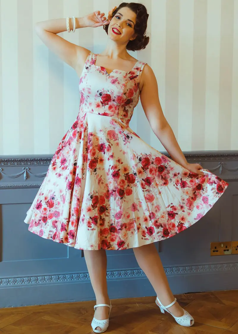 Hearts & Roses Scarlett Bloom Swing Dress Pink