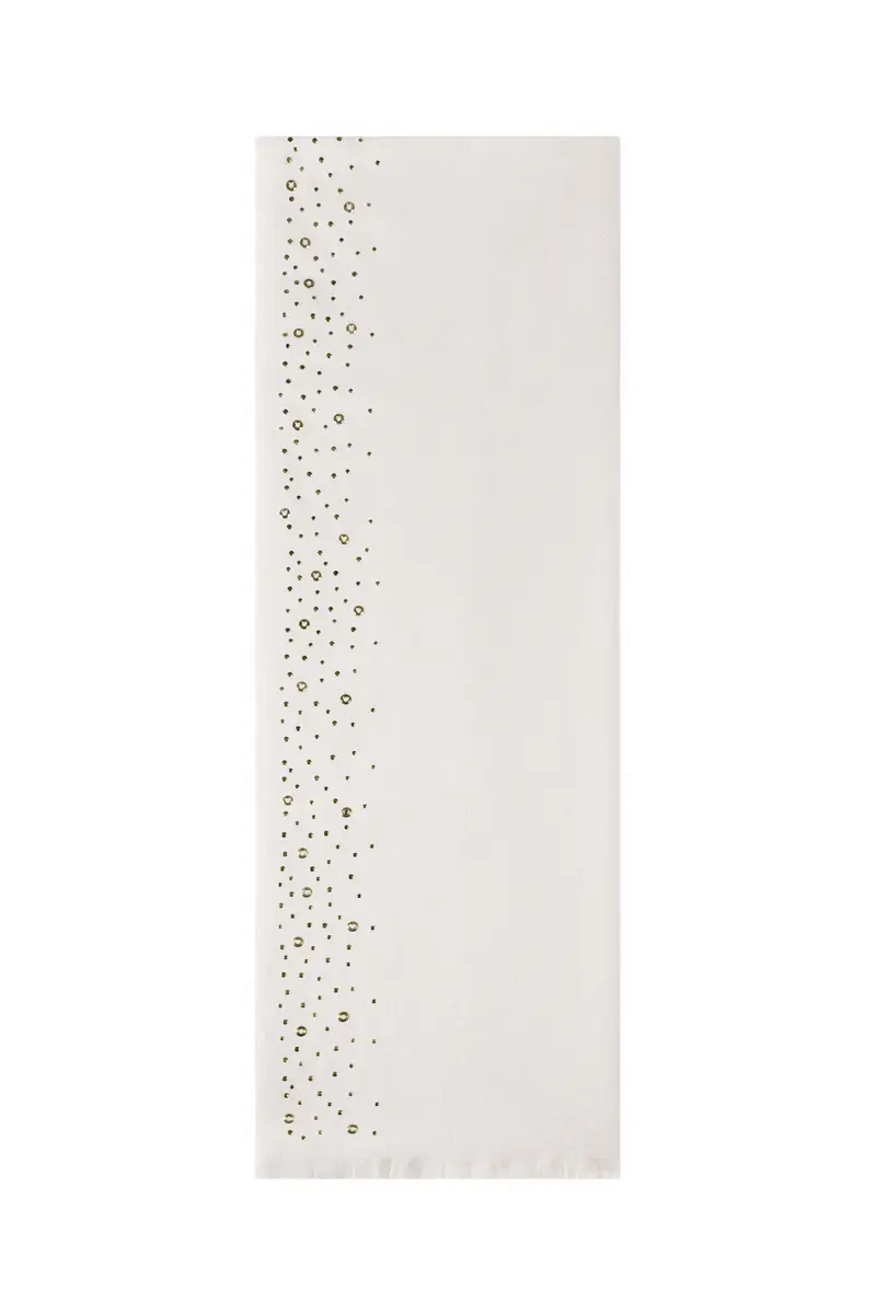 Heerlijke wintersjaal met steentjes Beige