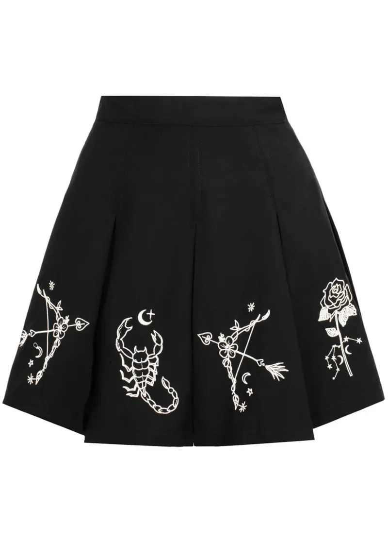 Hell Bunny Astrology 60's Short Skirt Black