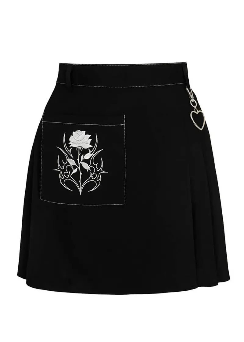 Hell Bunny Auri 50's 90's Short Black Skirt
