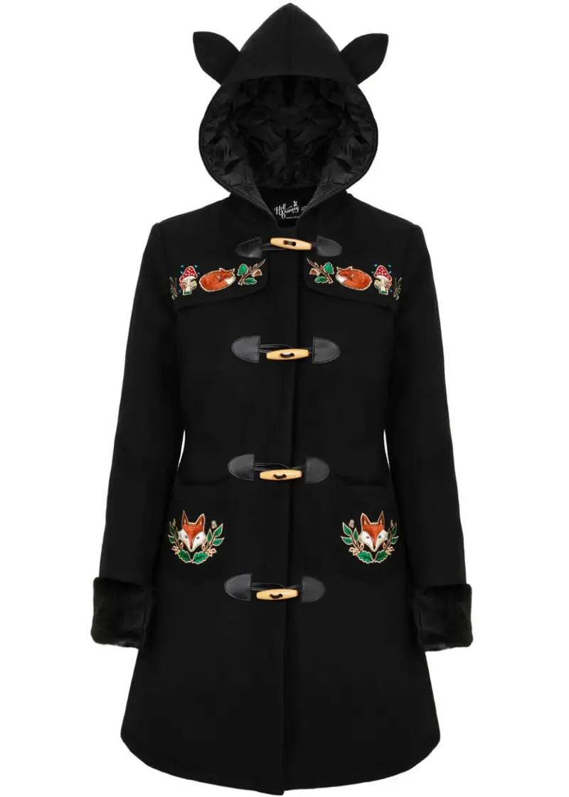 Hell Bunny Basil Fox 60s Black Coat