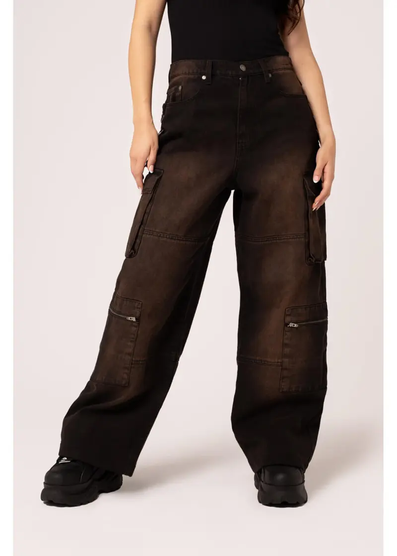 Hell Bunny Cameron Jeans in Brown