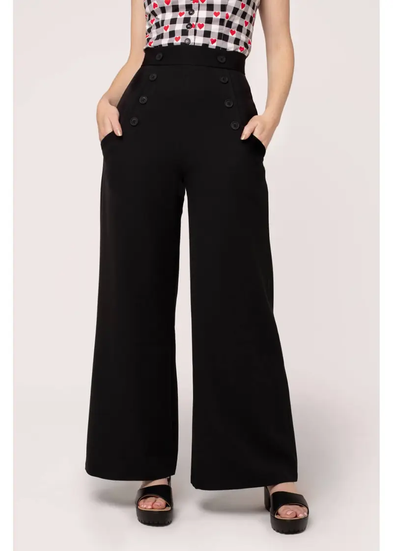 Hell Bunny Carlie 40's Swing Trousers Black