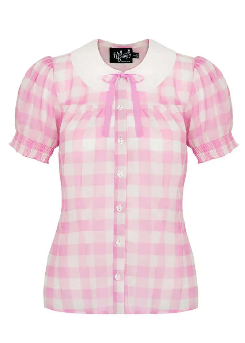 Hell Bunny Cindy 50s Pink Blouse