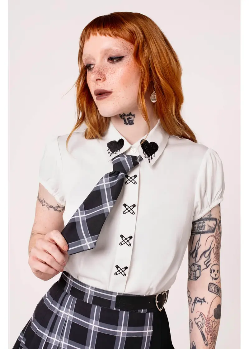 Hell Bunny Cornell White Blouse