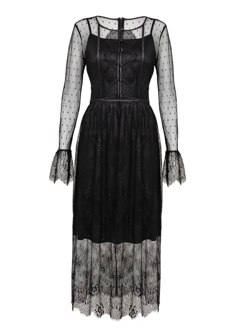 Hell Bunny Dark Knight Midi Dress Black