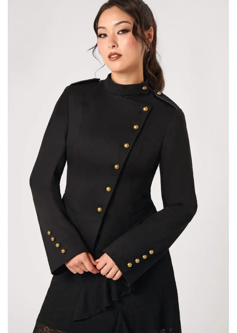 Hell Bunny Destroya Military Jacket Black