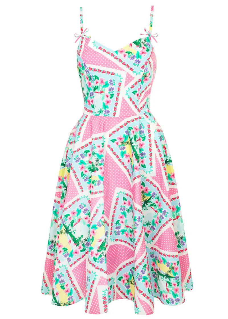 Hell Bunny Dreamland 50's Pink Swing Dress