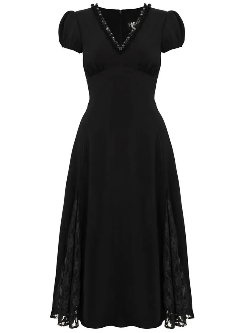 Hell Bunny Edith 50s Black Midi Dress