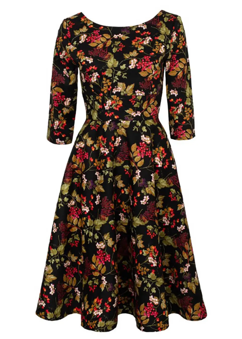 Hell Bunny Edwina 50s Black Swing Dress