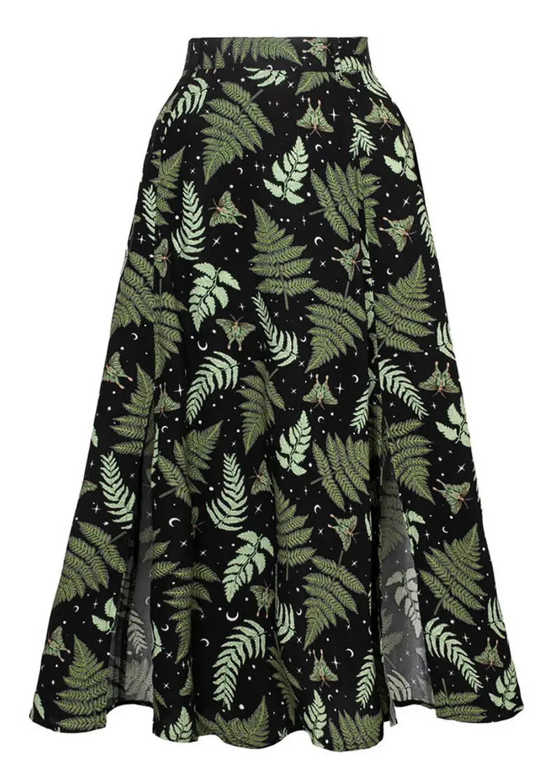 Hell Bunny Gaia Midi Skirt Black