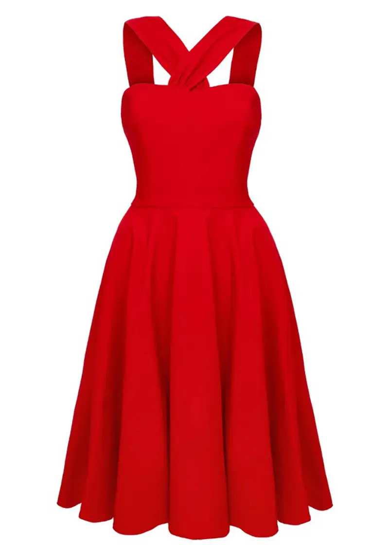 Hell Bunny Gina 50s Swing Dress Red