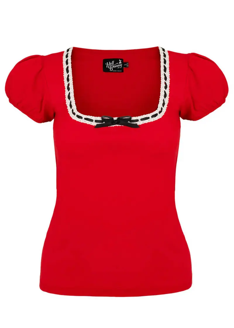 Hell Bunny Gracie 50's Top Red