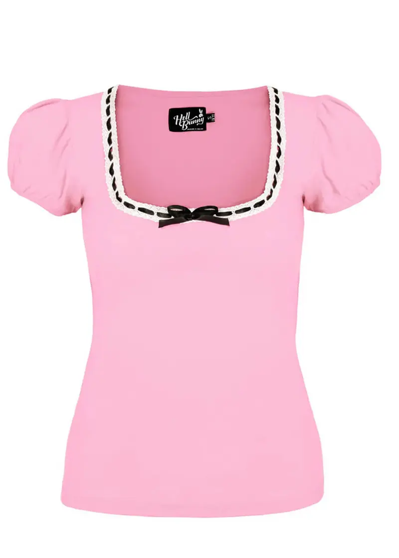 Hell Bunny Gracie Top Pink